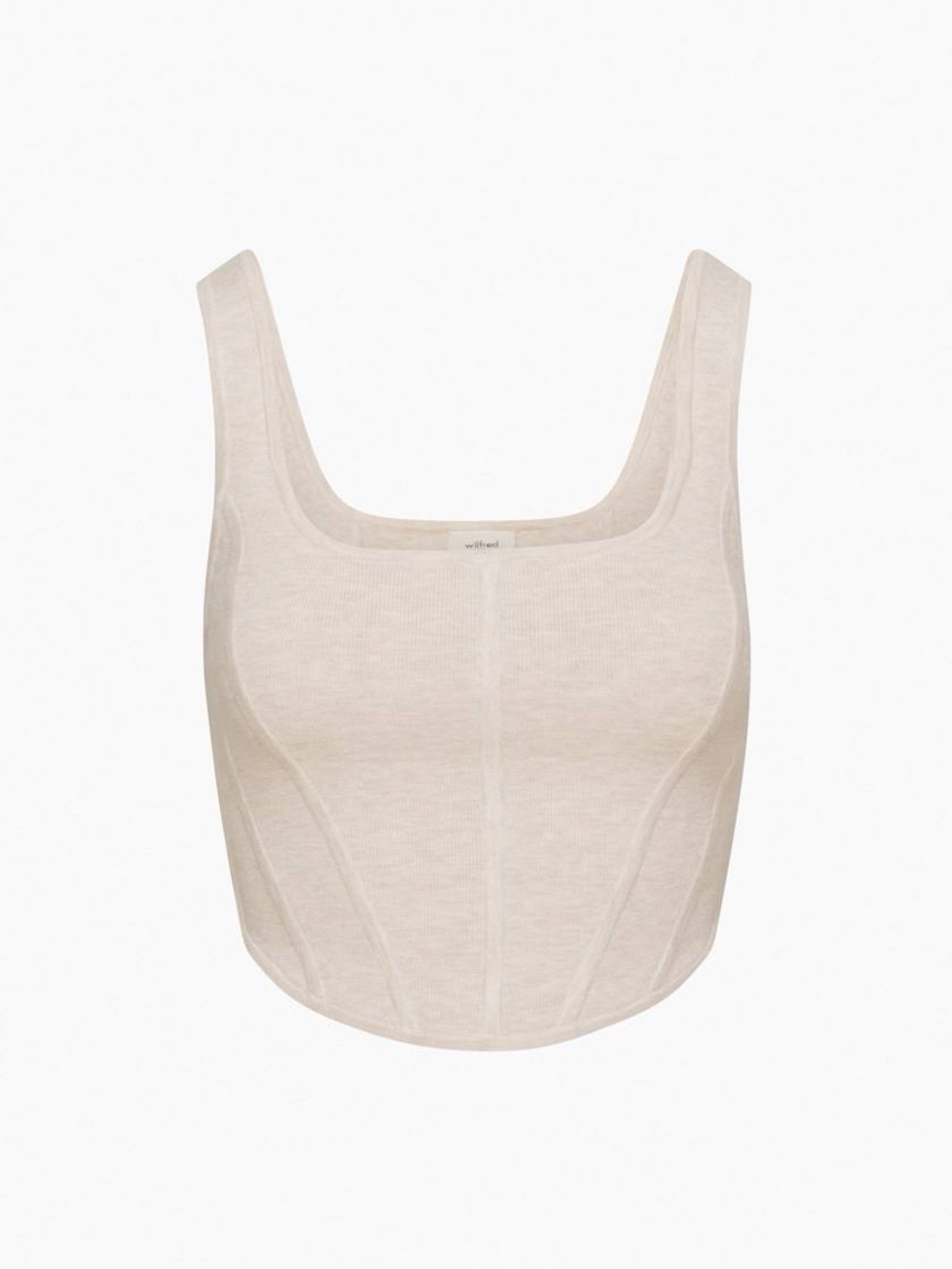 Aritzia Cream Knit Corset-Neck Tank Top